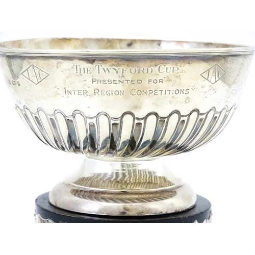 545 - A silver pedestal trophy bowl on stand, hallmarked Birmingham 1900. Approx. 6 1/4