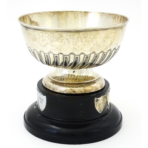 545 - A silver pedestal trophy bowl on stand, hallmarked Birmingham 1900. Approx. 6 1/4
