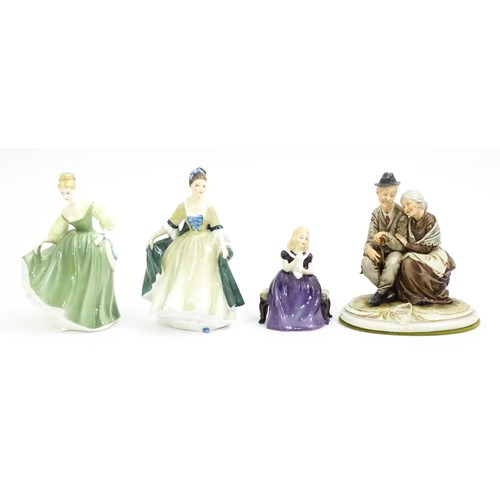 55 - A quantity of assorted ceramics to include Royal Doulton ladies Elegance, Affection, and Fair Lady, ... 