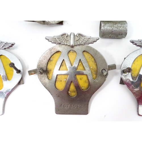 A quantity of car radiator badges for the AA / Automobile Association ...