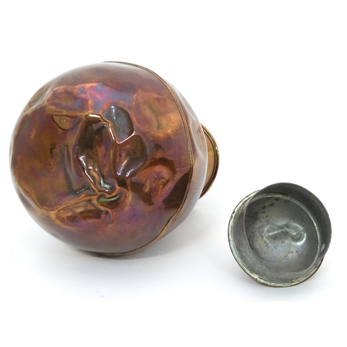 3 - A quantity of brass and copper to include a copper kettle, teapot and jug together with a large bras... 