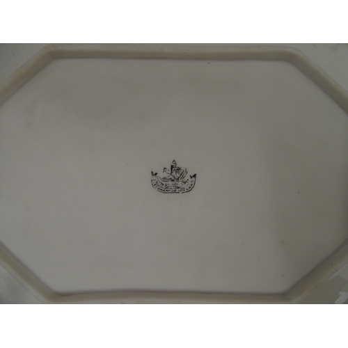108 - Five items of Belleek porcelain decorated with hand painted shamrock detail to include a sugar bowl,... 