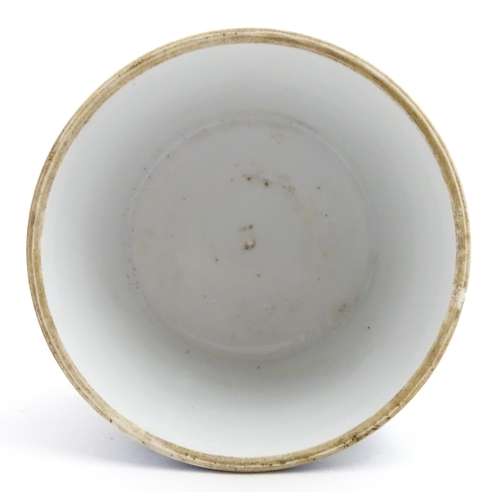 76 - A Chinese blue and white censer raised on three feet and decorated with a river landscape. Approx. 2... 