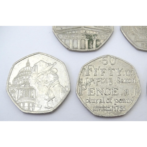 Coins: A quantity of collectable commemorative 50p coins / Fifty Pence ...