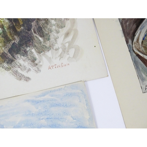 1914 - A collection of watercolours / gouaches by Ivy Theresa Attwell (1895-1985) to include a market scene... 