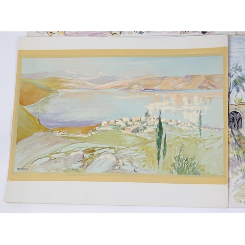 1914 - A collection of watercolours / gouaches by Ivy Theresa Attwell (1895-1985) to include a market scene... 