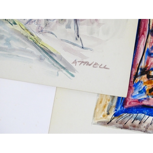 1914 - A collection of watercolours / gouaches by Ivy Theresa Attwell (1895-1985) to include a market scene... 
