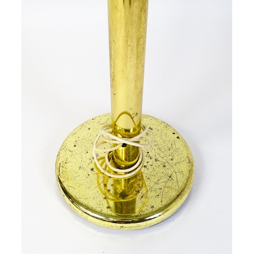 34 - A standard lamp with drop flower style green shades. Approx 67