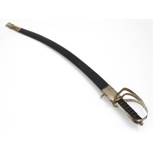 442 - A mid 20thC Indian display sword / sabre and scabbard. Approx 38