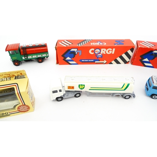 446 - Toys: A quantity of die cast scale model vehicles etc. to include Corgi Toys Seddon Atkinson Tanker,... 