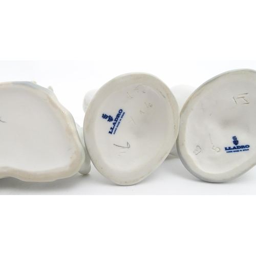 178 - Four Lladro models of ducks to include Little Duck no. 4552, Little Ducks after Mother no. 1307, etc... 