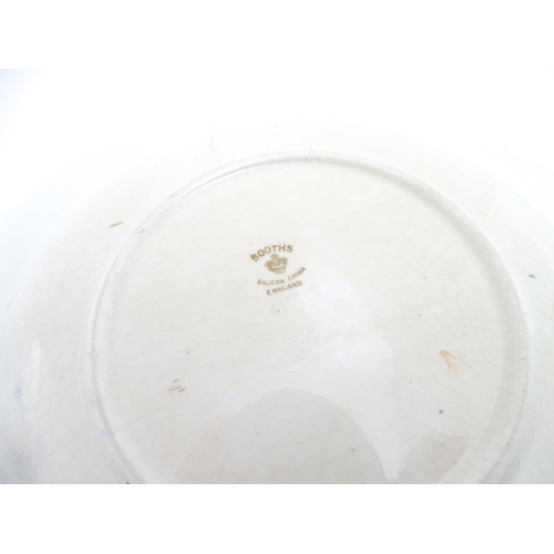 206A - A quantity of Booths dessert service wares in the Scale Blue pattern, decorated with flowers and exo... 