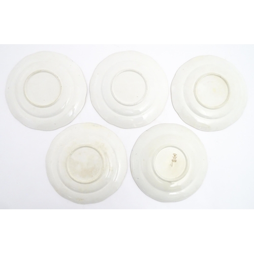 206A - A quantity of Booths dessert service wares in the Scale Blue pattern, decorated with flowers and exo... 