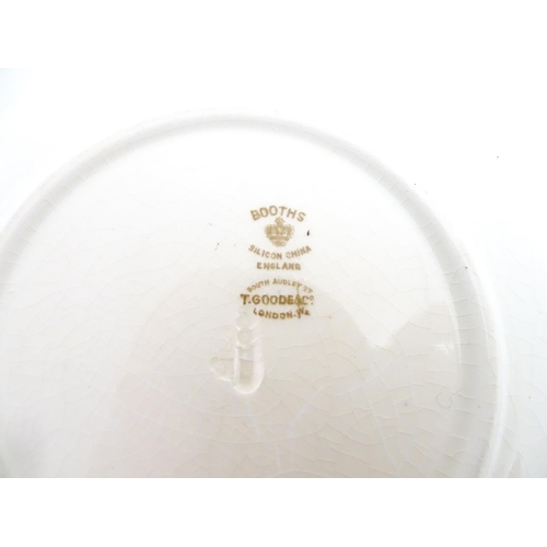 206A - A quantity of Booths dessert service wares in the Scale Blue pattern, decorated with flowers and exo... 