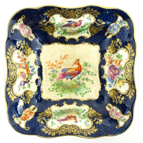 206A - A quantity of Booths dessert service wares in the Scale Blue pattern, decorated with flowers and exo... 