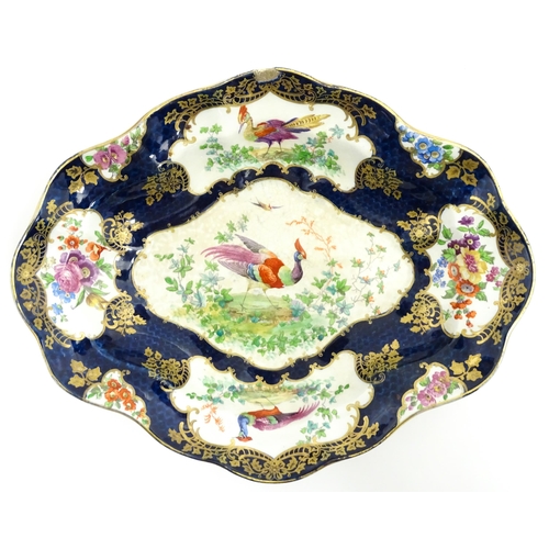 206A - A quantity of Booths dessert service wares in the Scale Blue pattern, decorated with flowers and exo... 