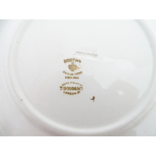 206A - A quantity of Booths dessert service wares in the Scale Blue pattern, decorated with flowers and exo... 