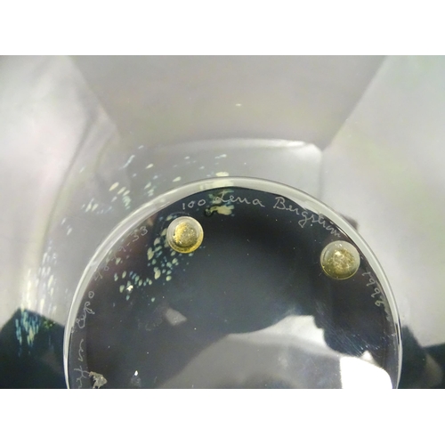 231 - An Orrefors Expo glass footed dish by Lena Bergstrom. Signed and dated 1996 under, etched Orrefors E... 