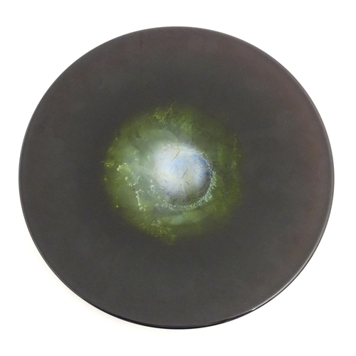 231 - An Orrefors Expo glass footed dish by Lena Bergstrom. Signed and dated 1996 under, etched Orrefors E... 