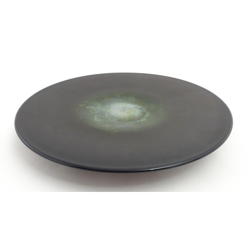 231 - An Orrefors Expo glass footed dish by Lena Bergstrom. Signed and dated 1996 under, etched Orrefors E... 