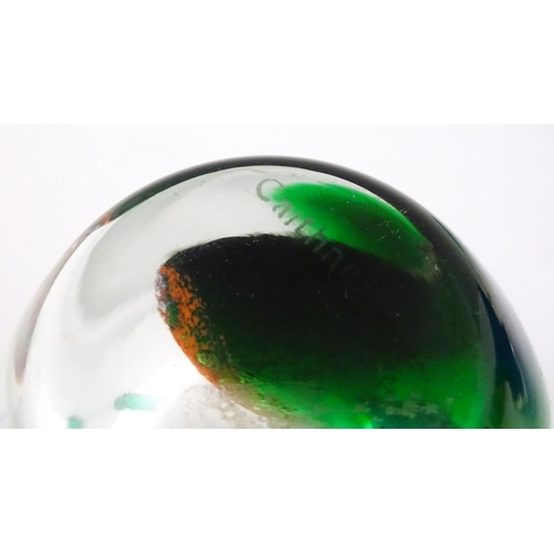 315 - Assorted glassware to include a ' Devon Blue' vase by Dartington, a Caithness glass vase with Robin ... 