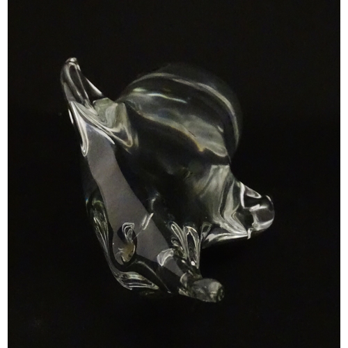 318 - Two Swedish art glass figures /  paperweights, one formed as a penguin and signed under FM Ronneby S... 