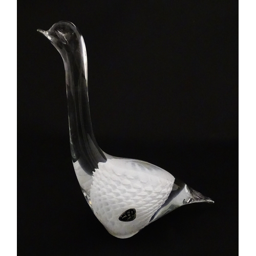 318 - Two Swedish art glass figures /  paperweights, one formed as a penguin and signed under FM Ronneby S... 