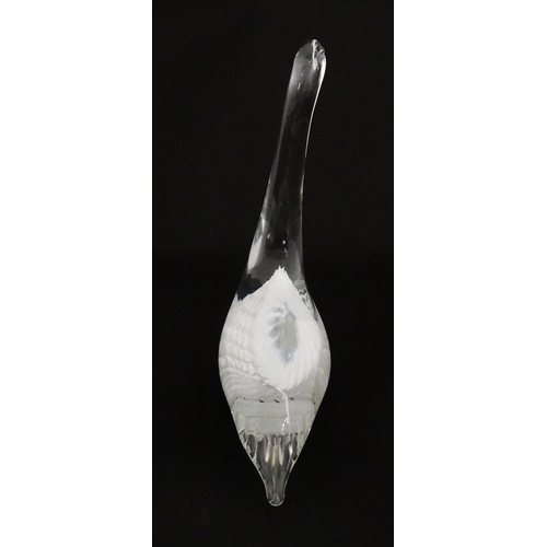 318 - Two Swedish art glass figures /  paperweights, one formed as a penguin and signed under FM Ronneby S... 