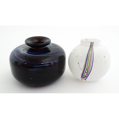 332 - A Kosta Boda glass rainbow vase designed by Bertil Vallien, signed and numbered under.  Together wit... 