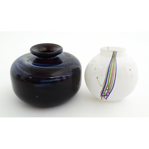 332 - A Kosta Boda glass rainbow vase designed by Bertil Vallien, signed and numbered under.  Together wit... 