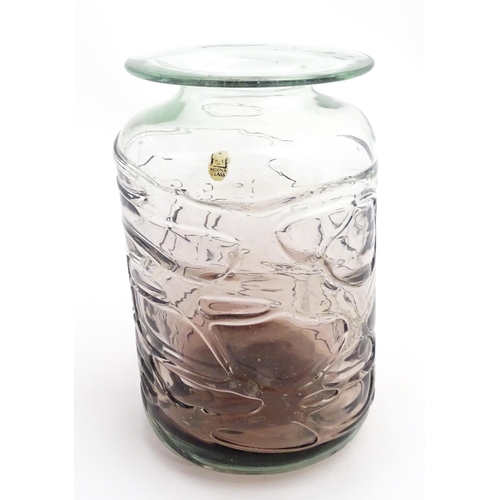 335 - A Mdina glass vase with trail detail. Approx. 8 1/2