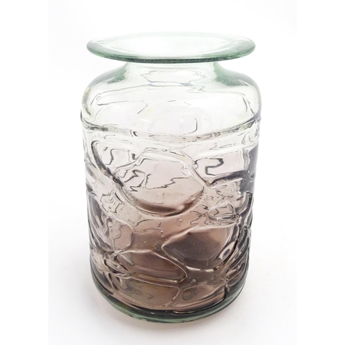 335 - A Mdina glass vase with trail detail. Approx. 8 1/2