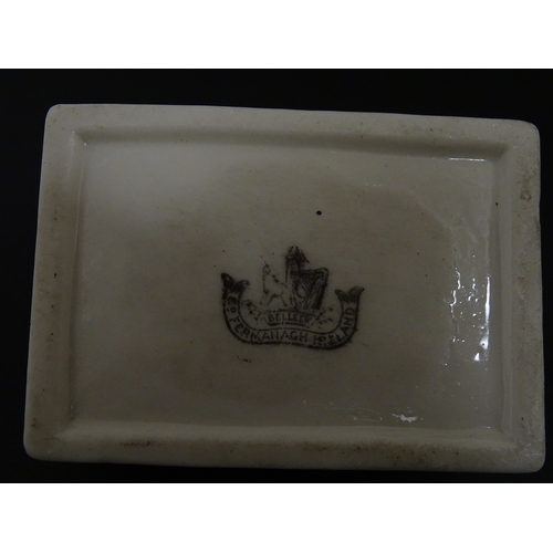 79 - Three Belleek baskets to include a three strand example of shamrock form, a round basket with applie... 