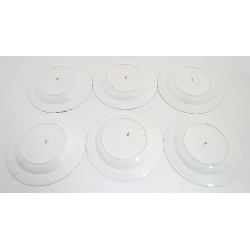 103 - Six Royal Crown Derby dishes decorated in the Imari pattern. Marked under. Approx. 10 1/2