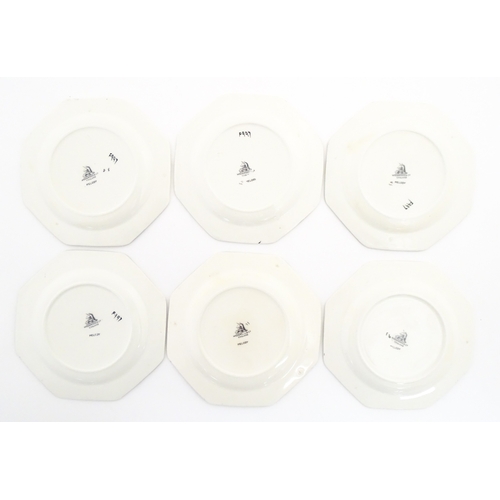 110 - A cased Wedgwood cake / sandwich service in the Melody pattern comprising serving plate, cake plates... 