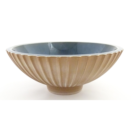 111 - A Norman Wilson for Wedgwood bowl with rubbed detail. Marked under. Approx. 10 3/4