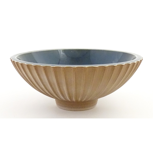 111 - A Norman Wilson for Wedgwood bowl with rubbed detail. Marked under. Approx. 10 3/4