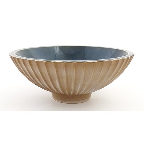 111 - A Norman Wilson for Wedgwood bowl with rubbed detail. Marked under. Approx. 10 3/4