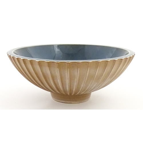 111 - A Norman Wilson for Wedgwood bowl with rubbed detail. Marked under. Approx. 10 3/4