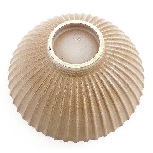 111 - A Norman Wilson for Wedgwood bowl with rubbed detail. Marked under. Approx. 10 3/4