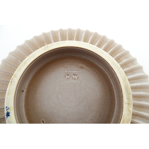 111 - A Norman Wilson for Wedgwood bowl with rubbed detail. Marked under. Approx. 10 3/4