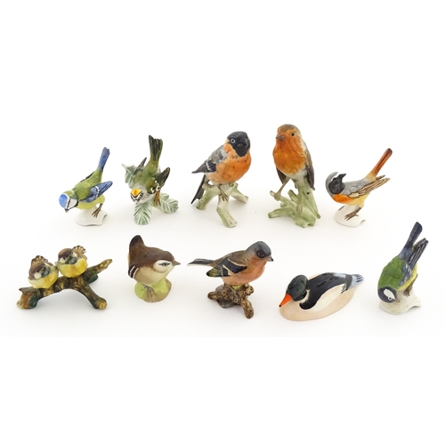 179 - Six Goebel models of birds to include Titmouse, Firecrest, Bullfinch, Robin, etc. Together with a Be... 