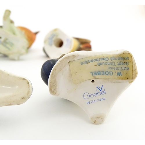 179 - Six Goebel models of birds to include Titmouse, Firecrest, Bullfinch, Robin, etc. Together with a Be... 