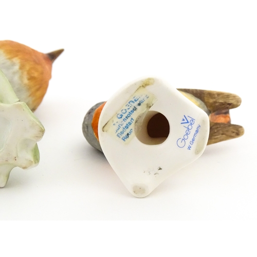 179 - Six Goebel models of birds to include Titmouse, Firecrest, Bullfinch, Robin, etc. Together with a Be... 