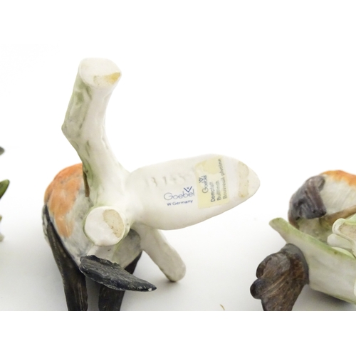 179 - Six Goebel models of birds to include Titmouse, Firecrest, Bullfinch, Robin, etc. Together with a Be... 