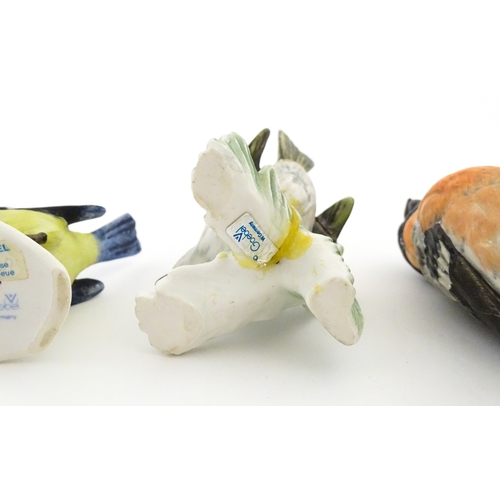 179 - Six Goebel models of birds to include Titmouse, Firecrest, Bullfinch, Robin, etc. Together with a Be... 