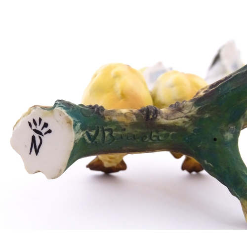 179 - Six Goebel models of birds to include Titmouse, Firecrest, Bullfinch, Robin, etc. Together with a Be... 