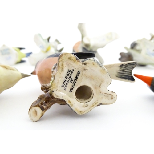 179 - Six Goebel models of birds to include Titmouse, Firecrest, Bullfinch, Robin, etc. Together with a Be... 