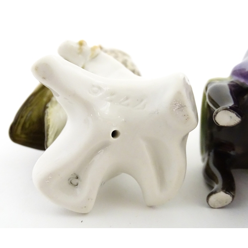 181 - Two Karl Ens models of birds comprising an owl and a blue tit. Together with a Royal Doulton model A... 