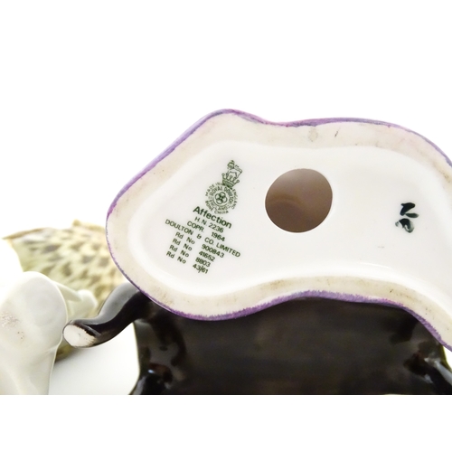 181 - Two Karl Ens models of birds comprising an owl and a blue tit. Together with a Royal Doulton model A... 